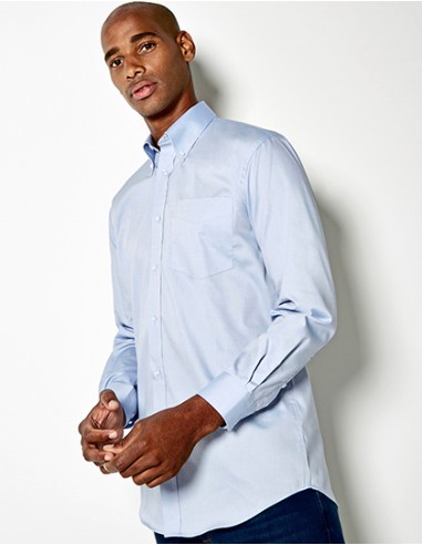 K-KK105-Mens Classic Fit Premium Oxford Shirt Long Sleeve